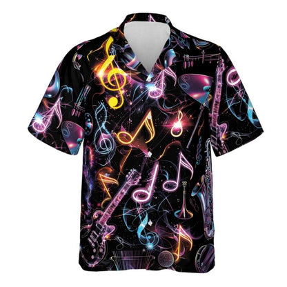 Neon Guitar Music Hawaiian Shirt For Men Women, Guitar Neon Hawaiian Shirts HE0335