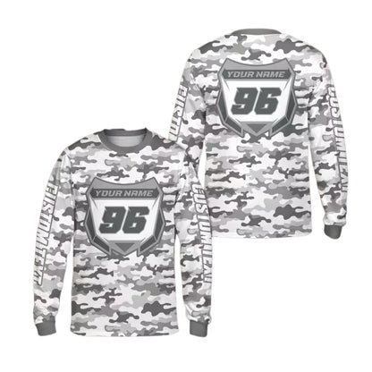 Custom Camo Dirt Bike Long Sleeve Jersey For Men, Custom Camo Motocross Dirt Bike Shirts ME0016