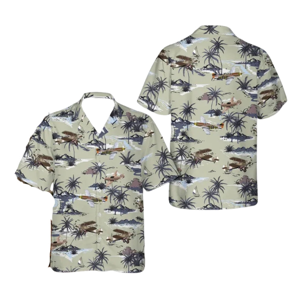 Military Aircraft Tropical Men's Hawaiian Shirt, Airplane Lover Hawaiian Shirts HE0118