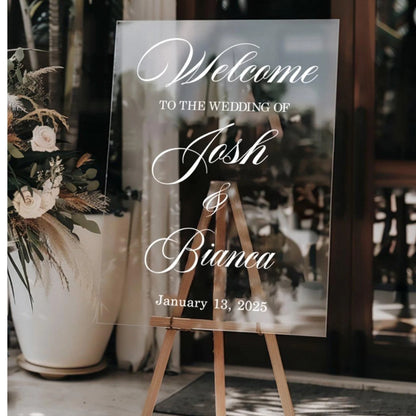Custom Welcome To The Wedding Acrylic Sign, Wedding Welcome Sign Custom WD0090
