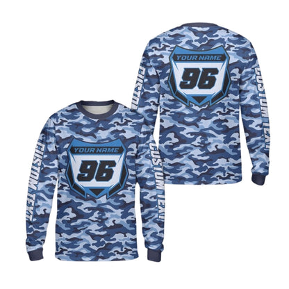 Custom Camo Dirt Bike Long Sleeve Jersey For Men, Custom Camo Motocross Dirt Bike Shirts ME0016