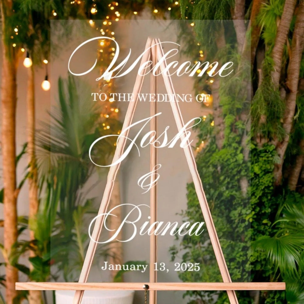 Custom Welcome To The Wedding Acrylic Sign, Wedding Welcome Sign Custom WD0090
