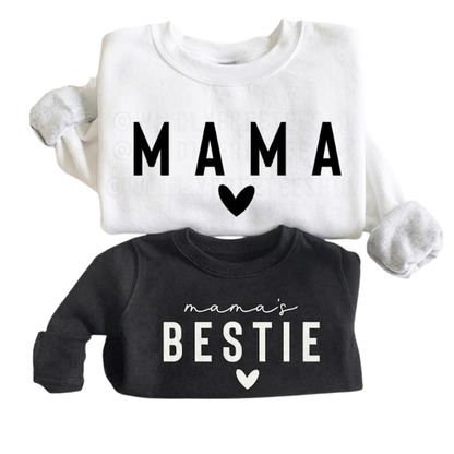 Mama And Mama's Bestie Sweatshirt Matching, Mommy And Me Matching Sweatshirts ET1427