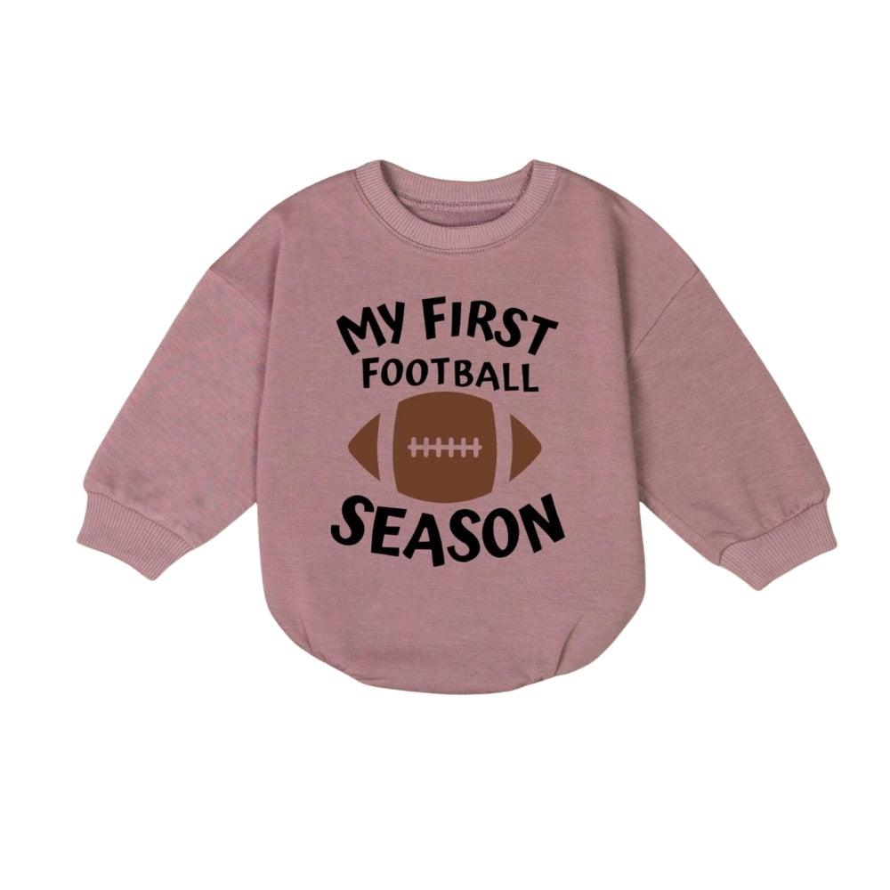 My First Football Season Baby Romper Sweatshirt, Football Baby Romper Sweatshirt BB0210