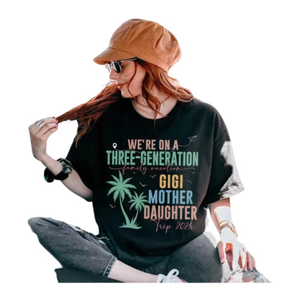 We're On A Three-Generation Family Vacation Custom Matching T Shirts, Custom Matching Vacation Family Shirts ET0227
