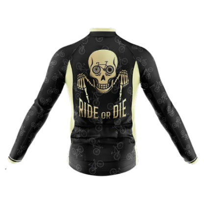 Ride Or Die Skull Cycling Long Sleeve Mens Jersey, Skull Cycling Jersey CG0729