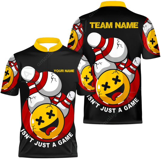 Isn't Just A Game Custom Funny Emoji Mens Bowling Jersey, Custom Funny Bowling Team Shirts BZ0635
