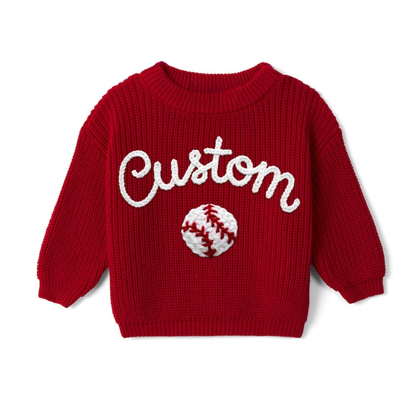 Personalized Baseball Baby Embroidered Sweater, Custom Baby Baseball Lover Sweatshirt BB0319