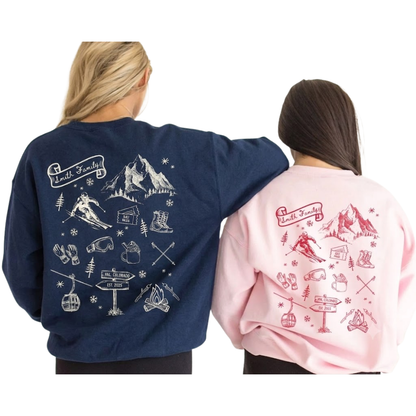 Ski Trip Custom Family Sweatshirts Matching, Custom Family Ski Trip Sweatshirts ET1345