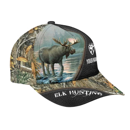 Custom Name Elk Hunting Baseball Caps, Custom Elk Hunting Hats Caps CP0074