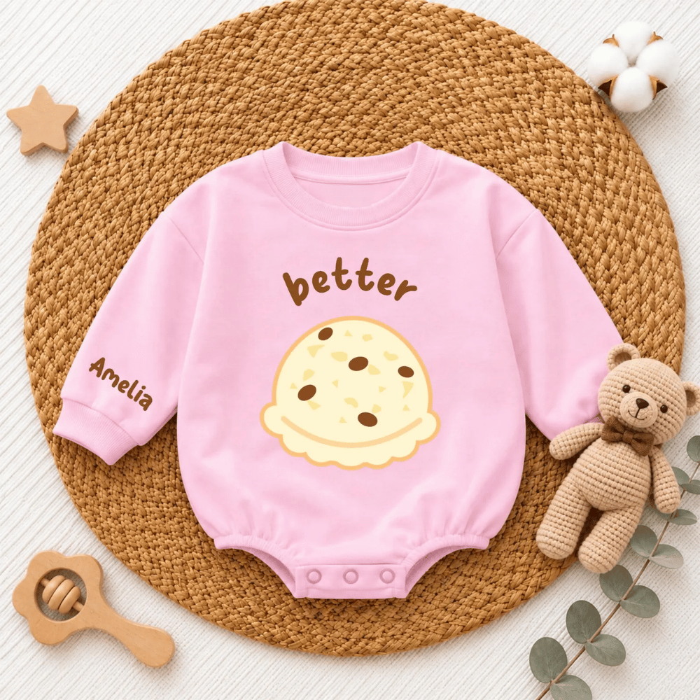 Better Together Icecream Custom Matching Twins Baby Romper Sweatshirt, Personalized Twins Baby Romper Sweater BB0967