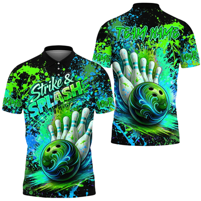 Strike & Splash Custom Colorful Mens Bowling Team Shirts, Custom Multicolor Bowling Shirts BE0204