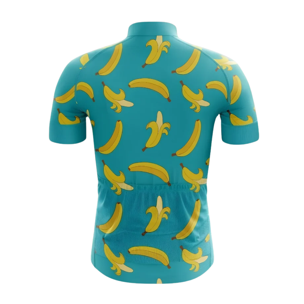 Banana Cyan Cycling Short Sleeve Jersey For Men, Banana Lovers Cycling Jersey CG0855