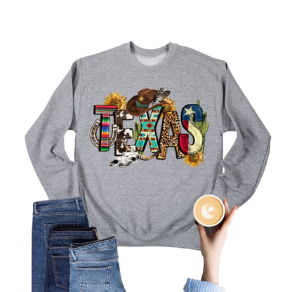 Women's Texas Western Sweatshirt, Western Country Sweatshirt 2D0736