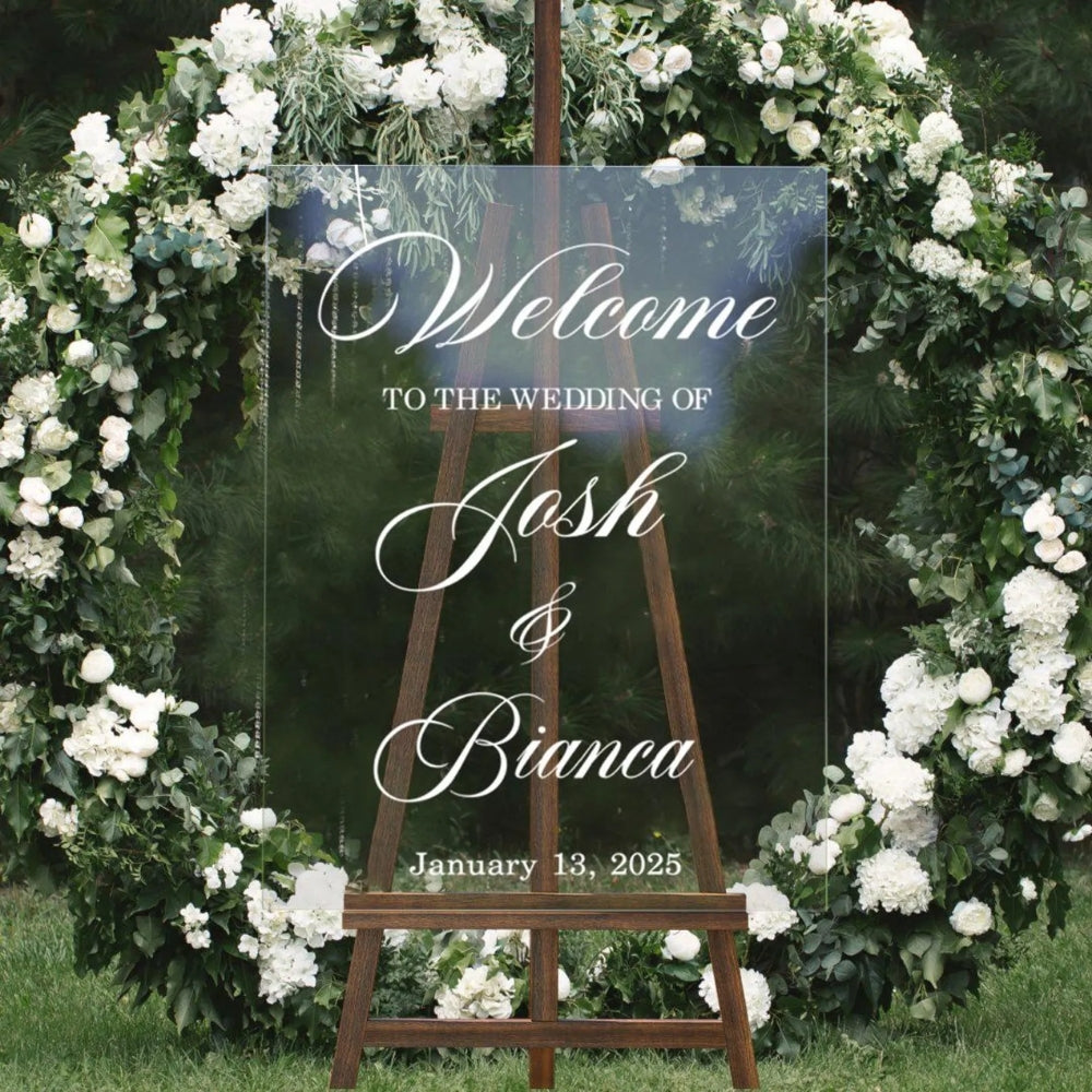 Custom Welcome To The Wedding Acrylic Sign, Wedding Welcome Sign Custom WD0090