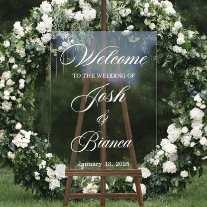 Custom Welcome To The Wedding Acrylic Sign, Wedding Welcome Sign Custom WD0090