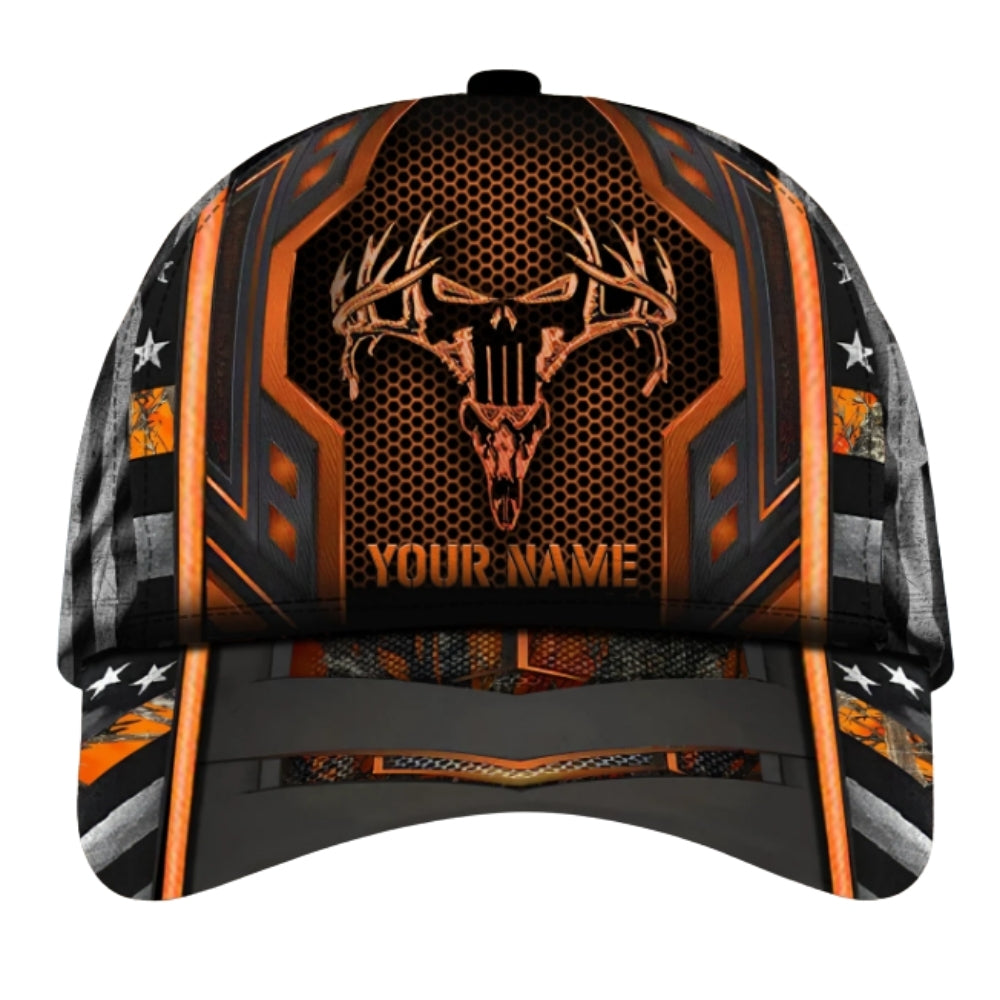 Custom Deer Skull 3D Printed Baseball Cap, Custom Deer Hunting Hats CP0437