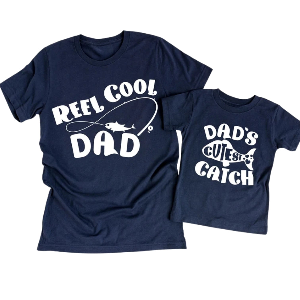 Reel Cool Dad Dad's Cutest Catch Father And Son Matching T Shirt, Daddy And Baby Fishing Shirts ET0938