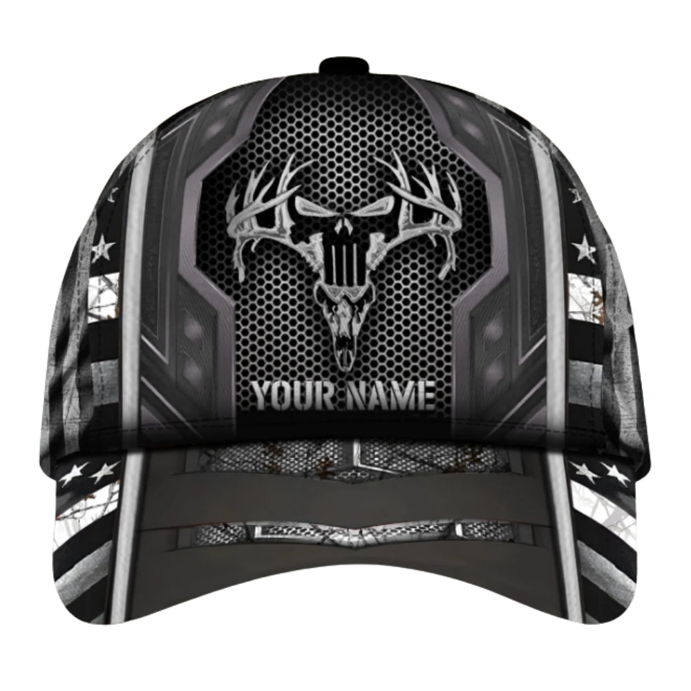 Custom Deer Skull 3D Printed Baseball Cap, Custom Deer Hunting Hats CP0437