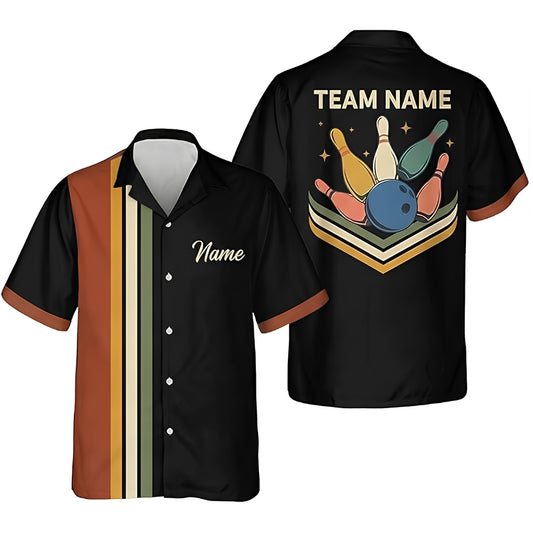 Custom Retro Bowling Hawaiian Shirt Men Women, Custom Team Retro Bowling Shirts BZ0374