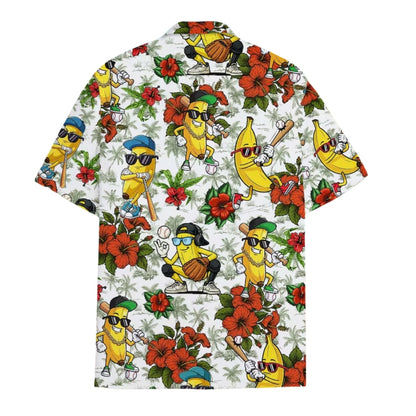 Funny Banana Baseball Hawaiian Shirt Men Women, Tropical Baseball Hawaiian Shirts HE0120