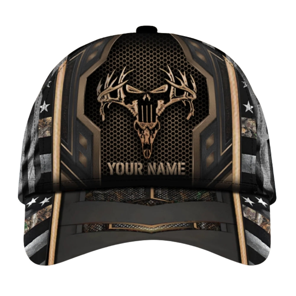 Custom Deer Skull 3D Printed Baseball Cap, Custom Deer Hunting Hats CP0437