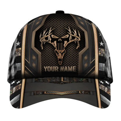 Custom Deer Skull 3D Printed Baseball Cap, Custom Deer Hunting Hats CP0437