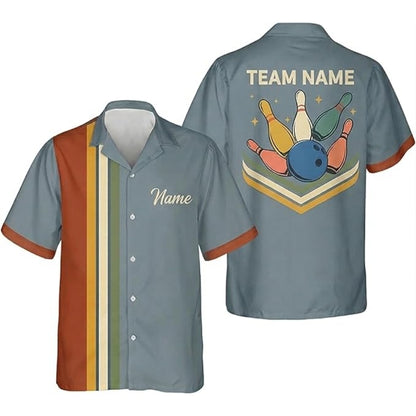 Custom Retro Bowling Hawaiian Shirt Men Women, Custom Team Retro Bowling Shirts BZ0374