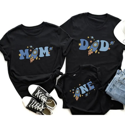 Matching Astronaut First Birthday Family T Shirts, 1st Birthday Space Shirts For Family ET0351