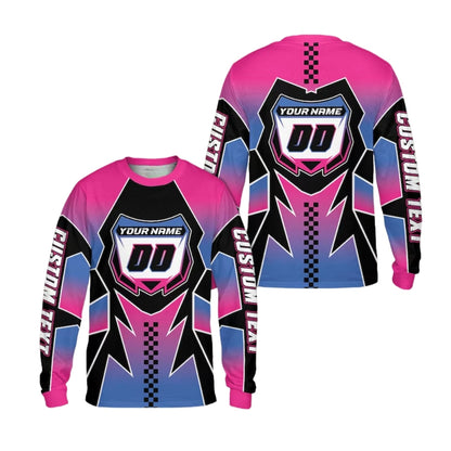 Custom Neon Motocross Dirt Bike Long Sleeve Men's Jersey, Custom Dirt Bike Shirts For Men ME0017