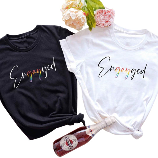 Engayged Matching LGBT Couple T Shirt, LGBTQ Pride Matching Shirts For Couple ET0776