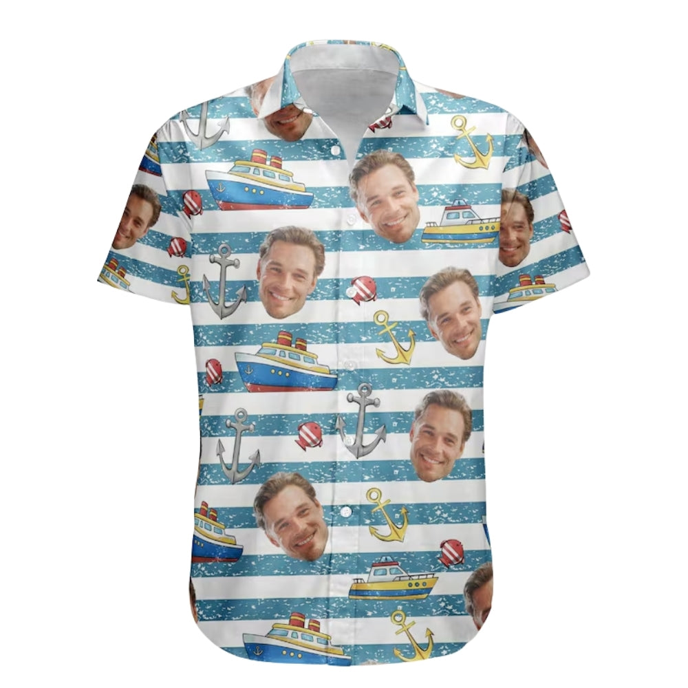 Custom Face Cruise Hawaiian Shirt For Men Women, Custom Photo Cruising Vacation Hawaiian Shirts HE0121