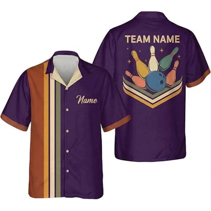 Custom Retro Bowling Hawaiian Shirt Men Women, Custom Team Retro Bowling Shirts BZ0374