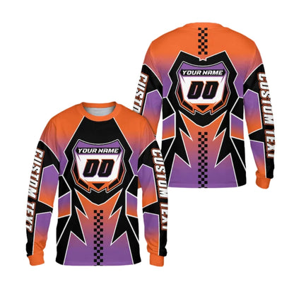 Custom Neon Motocross Dirt Bike Long Sleeve Men's Jersey, Custom Dirt Bike Shirts For Men ME0017