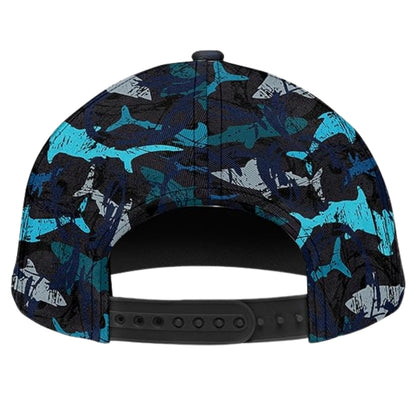 Custom Name Camouflage Shark Baseball Cap, Custom Shark Caps Hats CP0177