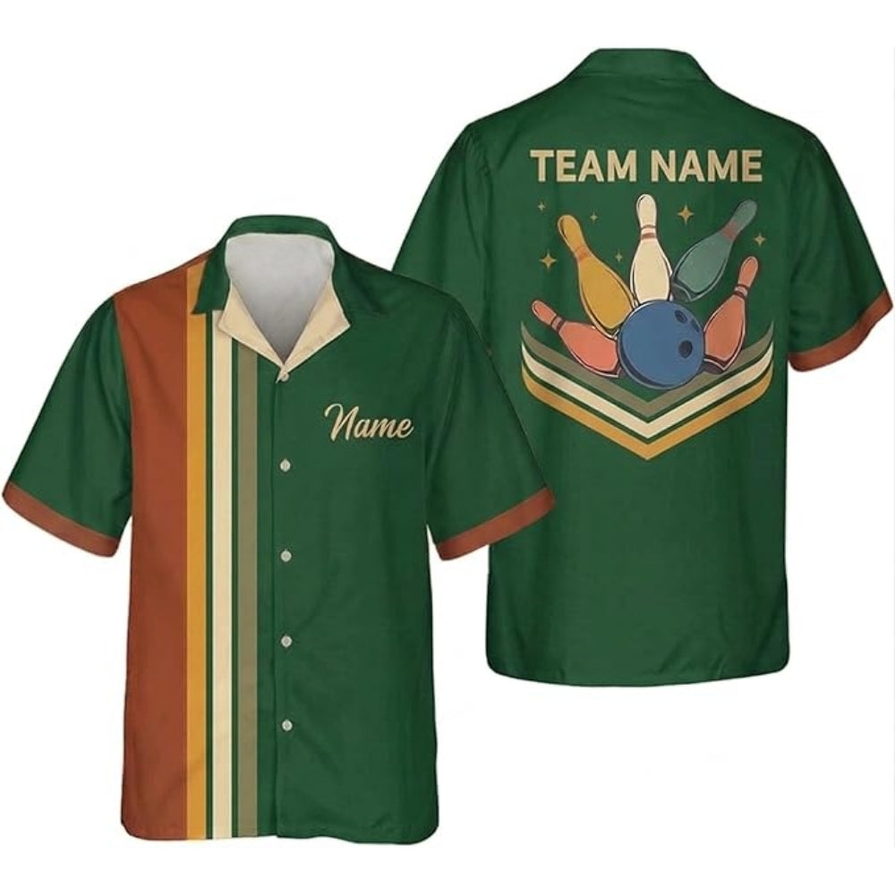 Custom Retro Bowling Hawaiian Shirt Men Women, Custom Team Retro Bowling Shirts BZ0374