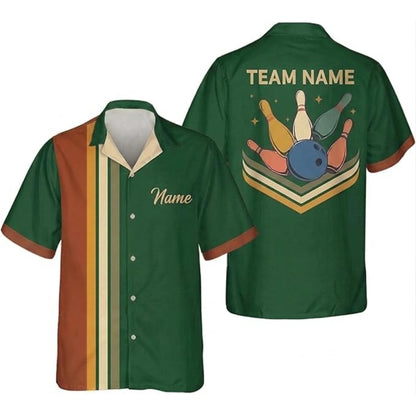 Custom Retro Bowling Hawaiian Shirt Men Women, Custom Team Retro Bowling Shirts BZ0374
