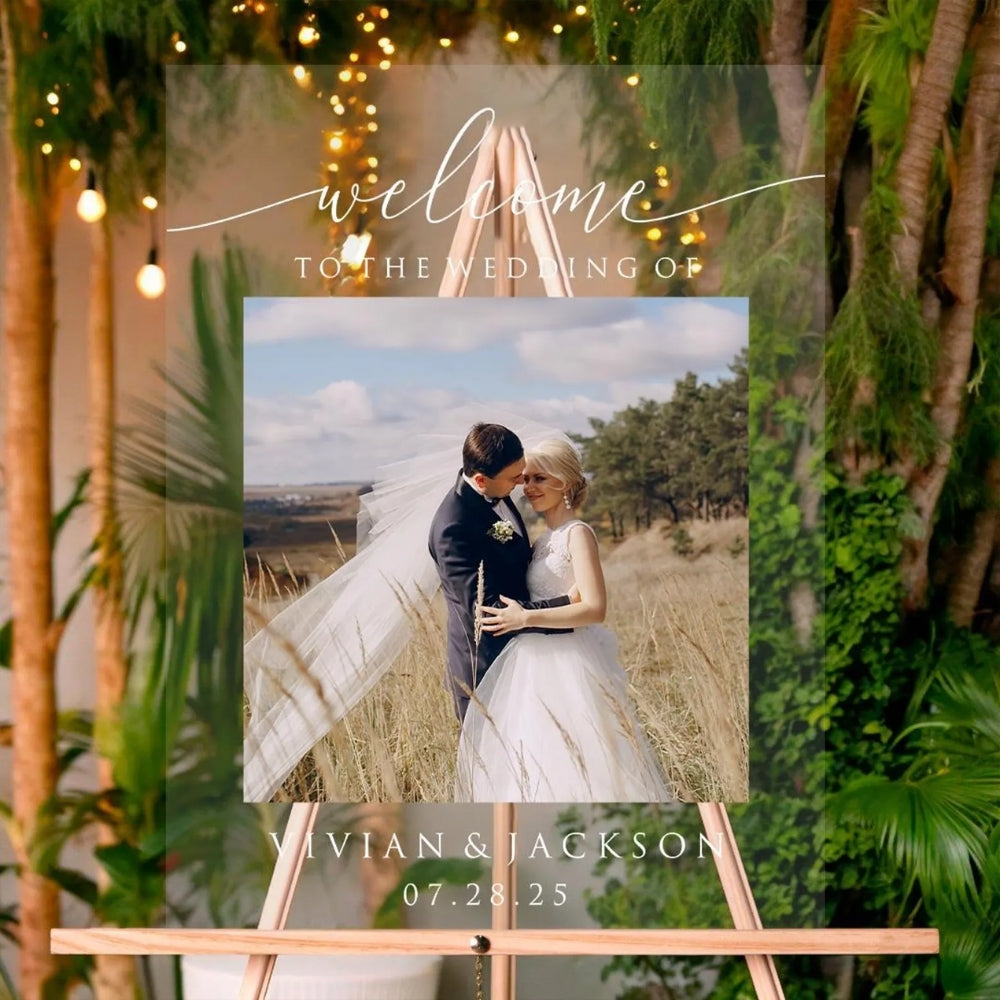 Custom Photo Welcome To The Wedding Sign, Personalized Wedding Welcome Sign WD0095