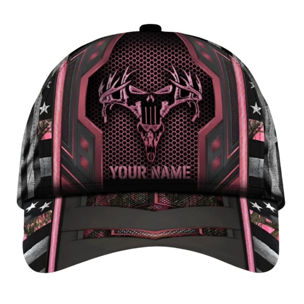 Custom Deer Skull 3D Printed Baseball Cap, Custom Deer Hunting Hats CP0437