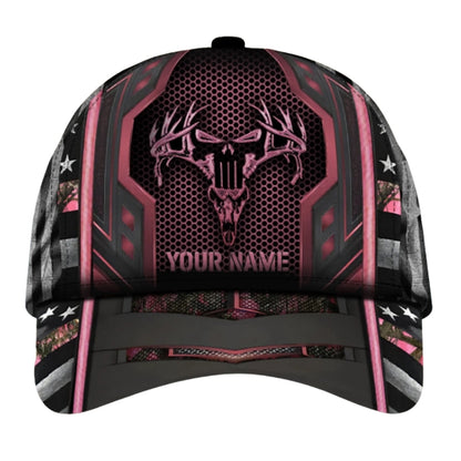 Custom Deer Skull 3D Printed Baseball Cap, Custom Deer Hunting Hats CP0437