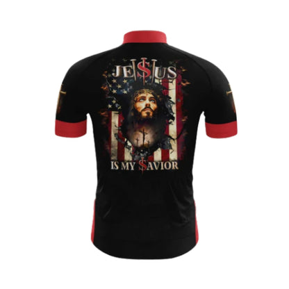Jesus Is My Savior Short Sleeve Cycling Jersey For Men, Jesus Cycling Jerseys CG0539