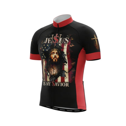 Jesus Is My Savior Short Sleeve Cycling Jersey For Men, Jesus Cycling Jerseys CG0539