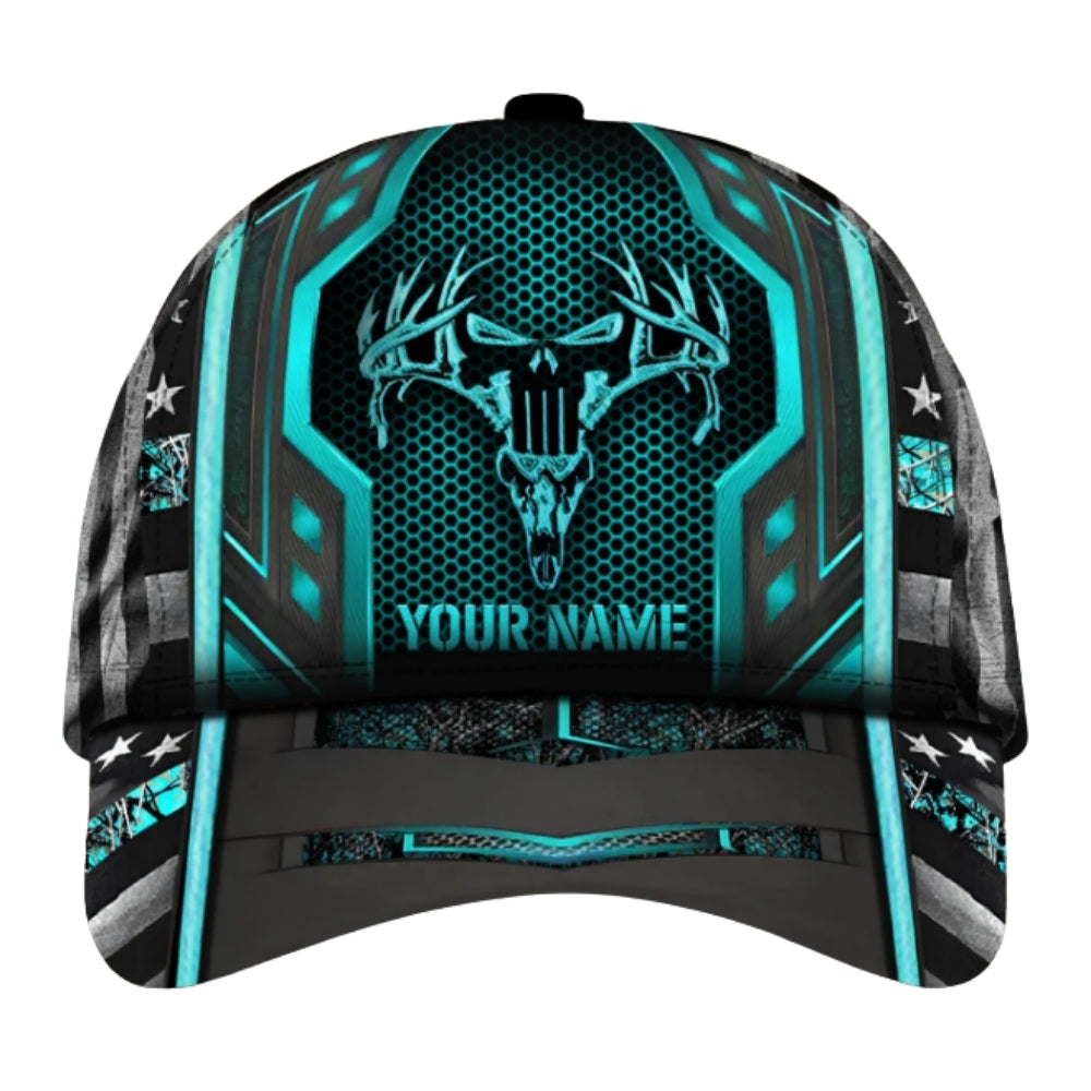 Custom Deer Skull 3D Printed Baseball Cap, Custom Deer Hunting Hats CP0437