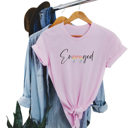 Engayged Matching LGBT Couple T Shirt, LGBTQ Pride Matching Shirts For Couple ET0776