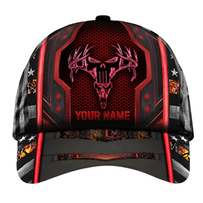 Custom Deer Skull 3D Printed Baseball Cap, Custom Deer Hunting Hats CP0437