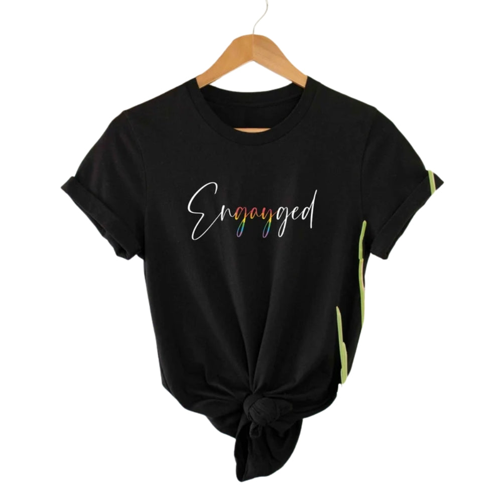 Engayged Matching LGBT Couple T Shirt, LGBTQ Pride Matching Shirts For Couple ET0776