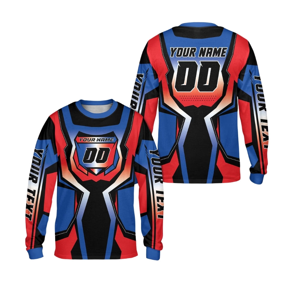 Custom Dirt Bike Long Sleeve Jersey Shirts For Men, Custom Name Number Dirt Bike Shirts ME0018