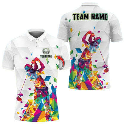 Custom Colorful Golfer Golf Polo Shirt Men, Custom Team Golf Shirts GE0377