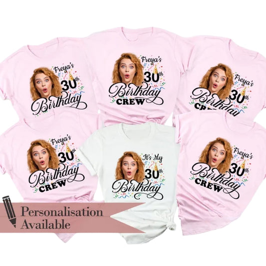 It's My 30th Birthday Custom Photo Matching Birthday Crew T Shirt, Custom Birthday Matching Shirt With Photo ET0851