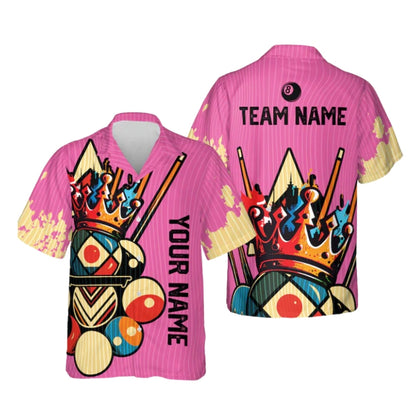 Custom Team Billiard Hawaiian Shirt For Mens, Custom Billiard Shirts BIE0036